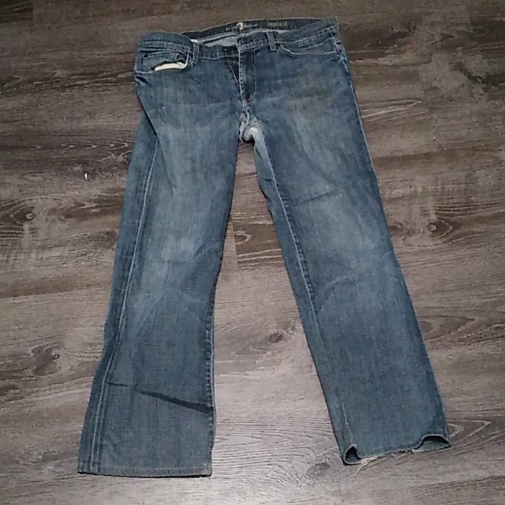 Seven For All Mankind  Bootcut SZ 34  Fade & Rip